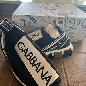 Dolce & Gabbana Black Slip-On Sneakers